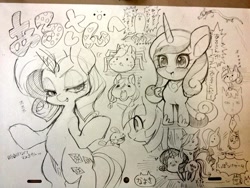 Size: 1024x768 | Tagged: safe, artist:naoki, imported from derpibooru, princess cadance, rarity, twilight sparkle, pony, female, mare, traditional art