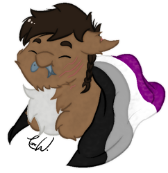 Size: 554x573 | Tagged: safe, artist:lonewriter, imported from derpibooru, oc, oc only, oc:wildcard, fish, fallout equestria, asexual, asexual pride flag, chest fluff, chibi, crossover, fallout equestria: all roads lead home, fluffy, happy, lying, metro 2033, ponyloaf, pride, pride flag, prone, roadside picnic, s.t.a.l.k.e.r., scar, simple background, solo, stalker, transparent background, yakutian horse