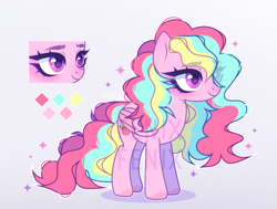 Size: 2353x1776 | Tagged: safe, artist:fenix-artist, imported from derpibooru, oc, oc only, pegasus, pony, base used, eyelashes, magical lesbian spawn, offspring, parent:fluttershy, parent:pinkie pie, parents:flutterpie, pegasus oc, smiling, solo, wings