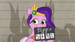 Size: 3410x1920 | Tagged: safe, imported from derpibooru, screencap, pipp petals, pegasus, pony, spoiler:g5, spoiler:my little pony: tell your tale, spoiler:tyts01e12, female, g5, high res, mare, mugshot, my little pony: tell your tale, smiling, solo, the game is ahoof