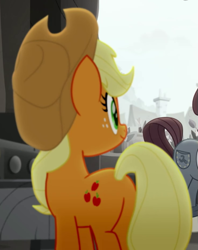 Size: 493x624 | Tagged: safe, imported from derpibooru, screencap, applejack, torque wrench, rainbow roadtrip, butt, cropped, plot