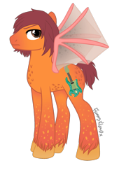 Size: 1173x1544 | Tagged: safe, artist:galaxiemadchen, imported from derpibooru, pegasus, pony, male, my singing monsters, ponified, riff, simple background, solo, stallion, transparent background