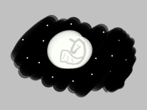 Size: 206x155 | Tagged: safe, nightmare moon, pony, aggie.io, lowres, moon, night, night sky, simple background, sky, stars