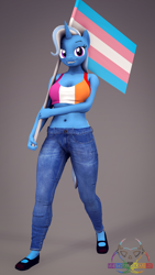 Size: 1080x1920 | Tagged: safe, artist:senthaurekmern, imported from derpibooru, trixie, anthro, plantigrade anthro, 3d, commission, female, lesbian, lesbian pride flag, pride, pride flag, pride month, solo, source filmmaker, trans trixie, transgender, transgender pride flag, your character here