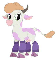 Size: 1747x1861 | Tagged: safe, artist:dyonys, imported from derpibooru, oc, oc:lilac, cow, clothes, cloven hooves, female, horns, leg warmers, simple background, transparent background, udder