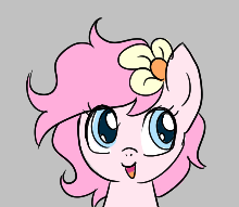 Size: 220x191 | Tagged: safe, artist:horsepen, oc, oc only, oc:kayla, pony, aggie.io, female, happy, lowres, mare, open mouth, simple background, smiling
