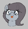 Size: 92x96 | Tagged: safe, artist:axlearts, oc, oc only, pony, aggie.io, lowres, simple background, smiling, tongue out