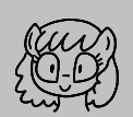 Size: 122x107 | Tagged: safe, oc, oc only, pony, aggie.io, female, lowres, mare, monochrome, simple background, smiling