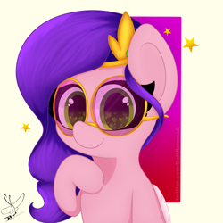 Size: 2000x2000 | Tagged: safe, artist:daftramms, imported from derpibooru, pipp petals, pegasus, pony, cute, g5, glasses, simple background, solo, sunglasses