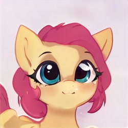 Size: 1024x1024 | Tagged: safe, imported from derpibooru, pony, ai content, ai generated, female, generator:thisponydoesnotexist, looking at you, mare, not fluttershy, smiling, smiling at you, solo