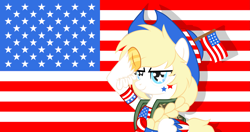 Size: 3179x1674 | Tagged: safe, imported from derpibooru, oc, oc only, oc:star spangle, pegasus, pony, american flag, base used, camouflage, clothes, feathered fetlocks, female, flag, folded wings, hat, mare, nation ponies, ponified, rainbow dash salutes, salute, solo, united states, wings