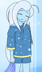 Size: 740x1280 | Tagged: safe, artist:batipin, imported from derpibooru, trixie, human, equestria girls, clothes, cute, diatrixes, drool, eyes closed, female, pajamas, sleepwalking, solo, tired