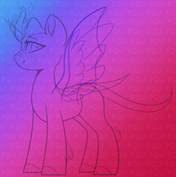 Size: 863x871 | Tagged: safe, artist:purplegrim40, imported from derpibooru, oc, oc only, alicorn, pony, abstract background, alicorn oc, base, horn, solo, wings