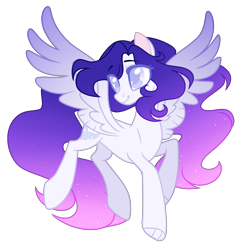 Size: 1620x1651 | Tagged: safe, artist:purplegrim40, imported from derpibooru, oc, oc only, pegasus, pony, base used, ethereal mane, female, interspecies offspring, mare, offspring, parent:oc:magnus, parent:princess luna, parents:canon x oc, pegasus oc, simple background, smiling, solo, spread wings, starry mane, transparent background, wings