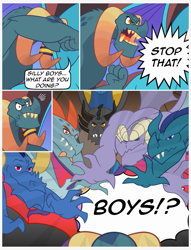 Size: 857x1120 | Tagged: safe, artist:queencold, imported from derpibooru, dragon lord torch, oc, dragon, comic:awaken, brothers, comic, ember's brothers, male, siblings, solo