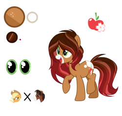 Size: 1280x1214 | Tagged: safe, artist:crystalflamesparkle, imported from derpibooru, applejack, trouble shoes, oc, oc:apple flower, earth pony, pony, base used, coat markings, female, male, mare, offspring, parent:applejack, parent:trouble shoes, parents:troublejack, shipping, simple background, solo, straight, transparent background, troublejack