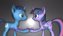 Size: 3840x2160 | Tagged: safe, artist:fazbearsparkle, imported from derpibooru, night light, twilight sparkle, father and child, father and daughter, father's day, female, male