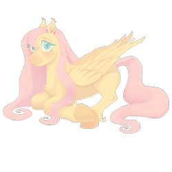 Size: 3000x3000 | Tagged: safe, artist:universal-heart, imported from derpibooru, fluttershy, pegasus, pony, blushing, colored pupils, cute, female, lying down, mare, missing cutie mark, prone, shyabetes, simple background, solo, transparent background