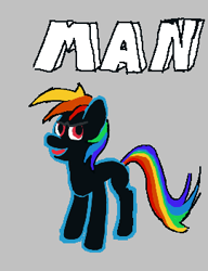 Size: 270x352 | Tagged: safe, rainbow dash, oc, oc:dark rainbow dash, earth pony, pony, aggie.io, female, lowres, mare, open mouth, simple background, smiling