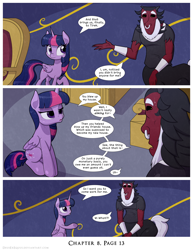 Size: 1200x1552 | Tagged: safe, artist:deusexequus, imported from derpibooru, lord tirek, twilight sparkle, alicorn, centaur, pony, taur, comic:fix, comic, speech bubble, twilight sparkle (alicorn)