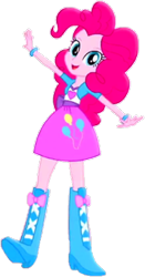 Size: 298x570 | Tagged: safe, artist:daniel10203040, imported from derpibooru, pinkie pie, human, equestria girls, boots, clothes, cute, diapinkes, eg stomp, high heel boots, jacket, shirt, shoes, simple background, skirt, solo, transparent background