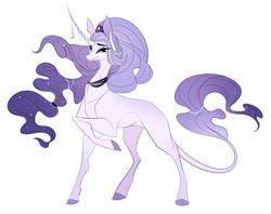 Size: 2641x2092 | Tagged: safe, artist:marbola, imported from derpibooru, oc, oc only, pony, unicorn, ethereal mane, female, horn, horn jewelry, jewelry, leonine tail, long horn, magical lesbian spawn, mare, offspring, parent:fleur-de-lis, parent:princess luna, simple background, solo, starry mane, tail, white background