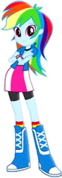 Size: 213x606 | Tagged: safe, artist:daniel10203040, imported from derpibooru, rainbow dash, human, equestria girls, boots, clothes, crossed arms, cute, dashabetes, eqg promo pose set, jacket, shirt, shoes, simple background, skirt, socks, solo, white background