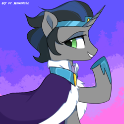 Size: 1280x1280 | Tagged: safe, artist:memengla, imported from derpibooru, part of a set, king sombra, pony, unicorn, good king sombra, male, solo