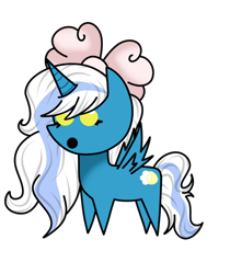 Size: 588x700 | Tagged: safe, artist:kaitlynnnicole, imported from derpibooru, oc, oc:fleurbelle, alicorn, pony, adorabelle, alicorn oc, bow, chibi, cute, female, hair bow, horn, mare, ocbetes, simple background, surprised, transparent background, wings, yellow eyes