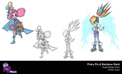 Size: 1100x667 | Tagged: safe, artist:walter gatus, imported from derpibooru, pinkie pie, rainbow dash, human, equestria girls, concept art