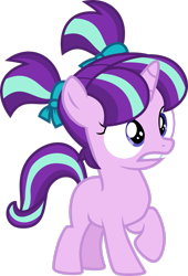 Size: 2017x2974 | Tagged: safe, artist:skele-sans, artist:the-pegasus-katja, imported from derpibooru, starlight glimmer, pony, unicorn, :p, cute, female, filly, filly starlight glimmer, glimmerbetes, high res, pigtails, raised hoof, silly, silly pony, simple background, smiling, solo, tongue out, transparent background, vector, younger