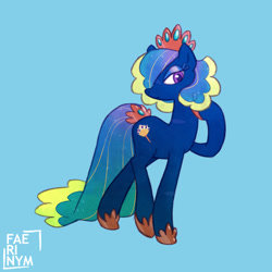 Size: 1000x1000 | Tagged: safe, artist:faerinym, imported from derpibooru, oc, oc only, oc:feather duster, earth pony, pony, eyeshadow, female, makeup, mare, simple background, solo