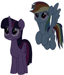 Size: 1280x1494 | Tagged: safe, artist:benpictures1, imported from derpibooru, rainbow dash, twilight sparkle, alicorn, pegasus, pony, my little pony: the movie, cute, dashabetes, duo, duo female, female, inkscape, lesbian, mare, shipping, simple background, transparent background, twiabetes, twidash, twilight sparkle (alicorn), vector