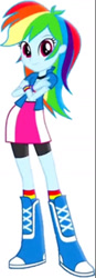 Size: 577x1656 | Tagged: safe, artist:daniel10203040, imported from derpibooru, rainbow dash, equestria girls, boots, clothes, eqg promo pose set, jacket, shirt, shoes, simple background, skirt, socks, solo, white background