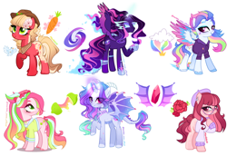 Size: 1024x703 | Tagged: safe, artist:marihht, imported from derpibooru, oc, oc only, alicorn, dracony, dragon, earth pony, hybrid, pegasus, pony, base used, beret, clothes, cowboy hat, female, flower, flower in hair, glasses, hat, hoodie, interspecies offspring, magical lesbian spawn, mare, offspring, parent:big macintosh, parent:carrot top, parent:cheerilee, parent:lemon zest, parent:midnight sparkle, parent:nightmare moon, parent:princess ember, parent:rainbow dash, parent:sour sweet, parent:starlight glimmer, parent:twilight sparkle, parent:zipp storm, parents:carrotmac, parents:cheerilight, parents:emberglimmer, parents:lemonsweet, parents:midnightmare, parents:zippdash, simple background, sweater, transparent background