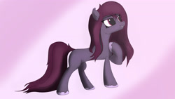 Size: 3840x2160 | Tagged: safe, artist:straighttothepointstudio, imported from derpibooru, oc, oc only, oc:leandor lilac, earth pony, pony, 4k, chest fluff, digital art, ear fluff, earth pony oc, eyebrows, eyebrows visible through hair, female, g5, grin, happy, high res, hoof on chest, mare, smiling, solo, unshorn fetlocks