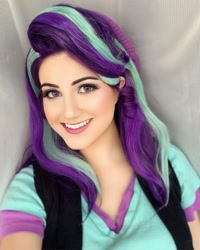 Size: 864x1080 | Tagged: safe, artist:sarahndipity cosplay, edit, imported from derpibooru, starlight glimmer, human, equestria girls, mirror magic, spoiler:eqg specials, clothes, cosplay, costume, faceapp, irl, irl human, photo