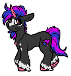 Size: 1202x1278 | Tagged: safe, artist:sexygoatgod, imported from derpibooru, oc, oc only, pony, unicorn, adoptable, jewelry, locket, male, necklace, pride, simple background, solo, transparent background, unshorn fetlocks