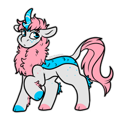 Size: 1442x1497 | Tagged: safe, artist:sexygoatgod, imported from derpibooru, oc, oc only, kirin, adoptable, fluffy, pride, simple background, solo, trans pride flag, transparent background