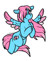 Size: 1236x1511 | Tagged: safe, artist:sexygoatgod, imported from derpibooru, oc, oc only, pegasus, pony, adoptable, flying, hair over one eye, hairclip, simple background, solo, transparent background