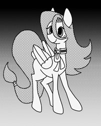 Size: 966x1200 | Tagged: safe, artist:stacy_165cut, imported from derpibooru, pegasus, pony, female, folded wings, mare, monochrome, solo, wings