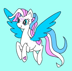 Size: 1200x1170 | Tagged: safe, artist:stacy_165cut, imported from derpibooru, star catcher, pegasus, pony, blue background, female, g3, mare, simple background, solo, wings