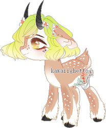 Size: 338x409 | Tagged: safe, artist:kawaiighetto, imported from derpibooru, oc, oc only, deer, deer pony, original species, pony, eyelashes, female, floppy ears, horns, mare, simple background, smiling, solo, transparent background