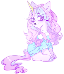 Size: 1024x1174 | Tagged: safe, artist:toffeelavender, imported from derpibooru, oc, oc only, pony, unicorn, clothes, horn, nose piercing, nose ring, piercing, simple background, solo, transparent background, unicorn oc