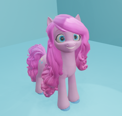 Size: 544x519 | Tagged: artist needed, safe, alternate version, imported from derpibooru, izzy moonbow, pinkie pie, earth pony, pony, 3d, 3d model, alternate hairstyle, g4, g4 to g5, g5, generation leap, implied izzy moonbow, pinkamena diane pie, race swap