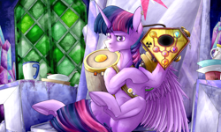 Size: 5000x3000 | Tagged: safe, artist:vendigo, imported from derpibooru, twilight sparkle, alicorn, pony, butt, plot, solo, throne, twilight sparkle (alicorn), twilight's castle