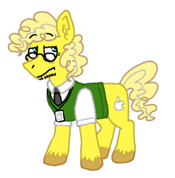 Size: 628x636 | Tagged: safe, artist:froutsuip, imported from derpibooru, pony, beard, facial hair, glasses, inanimate insanity, male, necktie, ponified, simple background, solo, stallion, steve cobs, sweater vest, unshorn fetlocks, white background