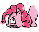 Size: 77x64 | Tagged: safe, artist:kristelpokemonfan, edit, imported from derpibooru, pinkie pie, earth pony, pony, cropped, female, mare, picture for breezies, simple background, white background, worried