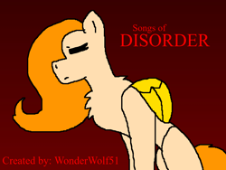 Size: 960x720 | Tagged: safe, artist:wonderwolf51, imported from twibooru, oc, oc:string nightingale, pegasus, series:songs of disorder, cover, cover art, covering, image, png, solo
