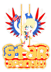 Size: 1200x1700 | Tagged: safe, imported from derpibooru, oc, oc:star spangle, pegasus, pony, :p, badge, blonde, braid, colored hooves, feathered fetlocks, female, flag, gold hooves, hat, hooves, mare, name tag, nation ponies, ponified, spread wings, swing, tongue out, united states, wingding eyes, wings